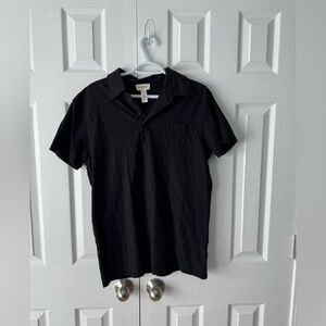 Diesel Black Polo Shirt XL 100% Cotton Raw Hem Casual Luxury